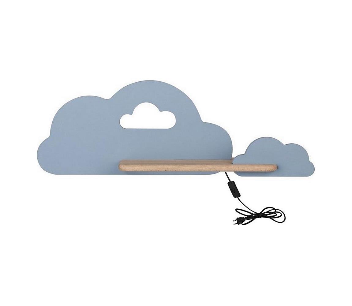 Aplică LED pentru copii cu raft CLOUD LED/5W/230V albastră