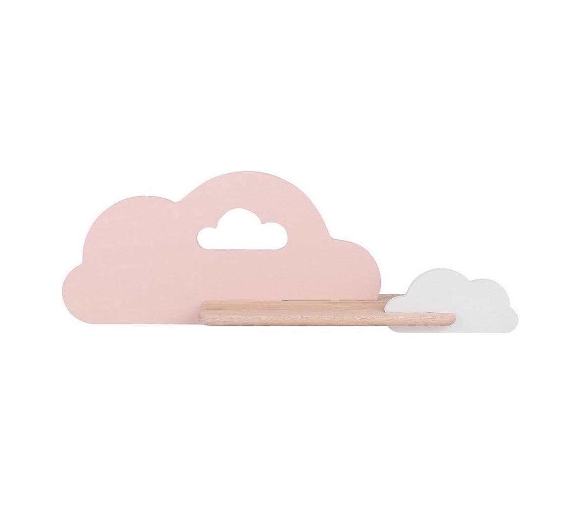 Aplică LED pentru copii cu raft CLOUD LED/5W/230V roz/albă