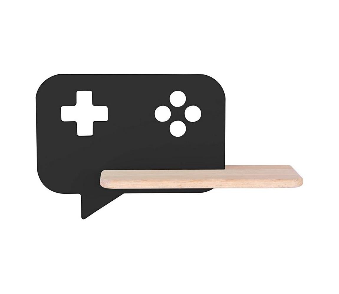 Aplică LED pentru copii cu raft CONSOLE LED/5W/230V neagră