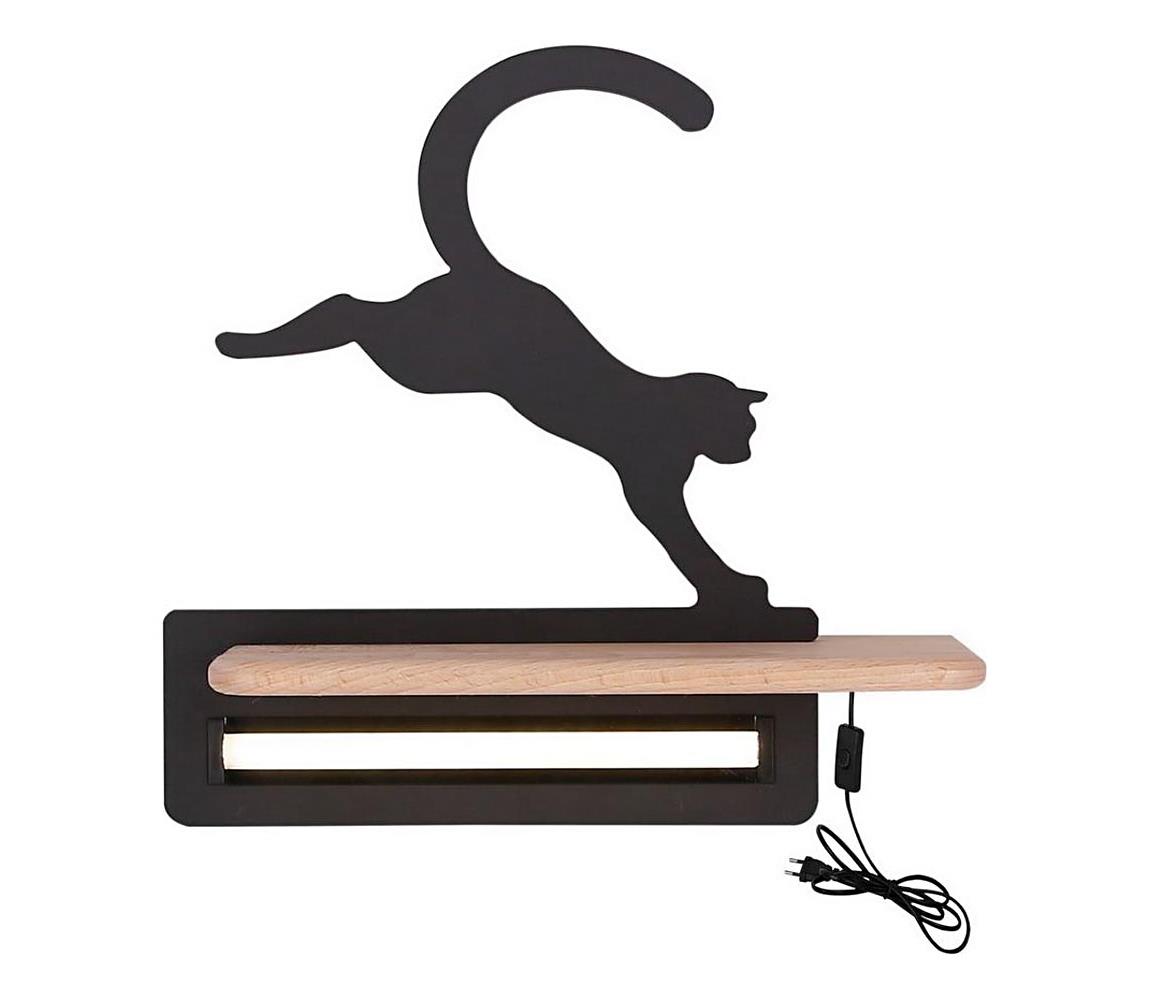 Aplică LED pentru copii cu raft JUMPING CAT LED/5W/230V