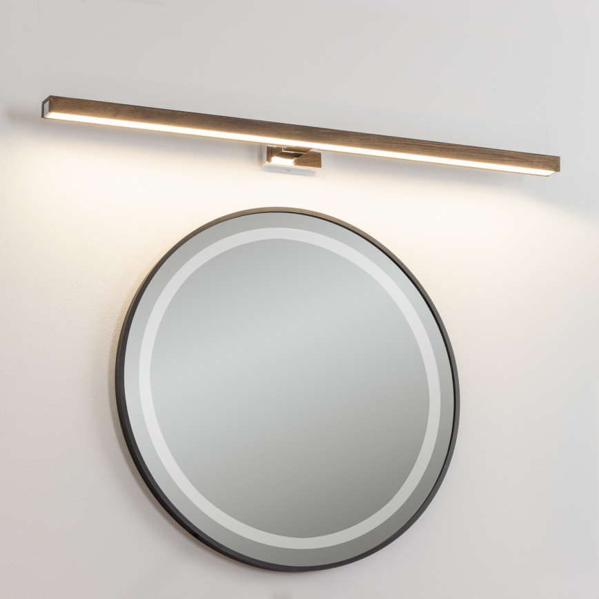 Aplică LED pentru oglindă Brilagi WOODY MIRROR LED/15W/230V IP44 stejar/crom lucios