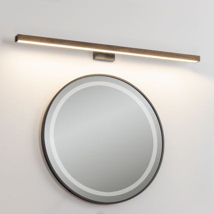 Aplică LED pentru oglindă Brilagi WOODY MIRROR LED/15W/230V IP44 stejar/negru