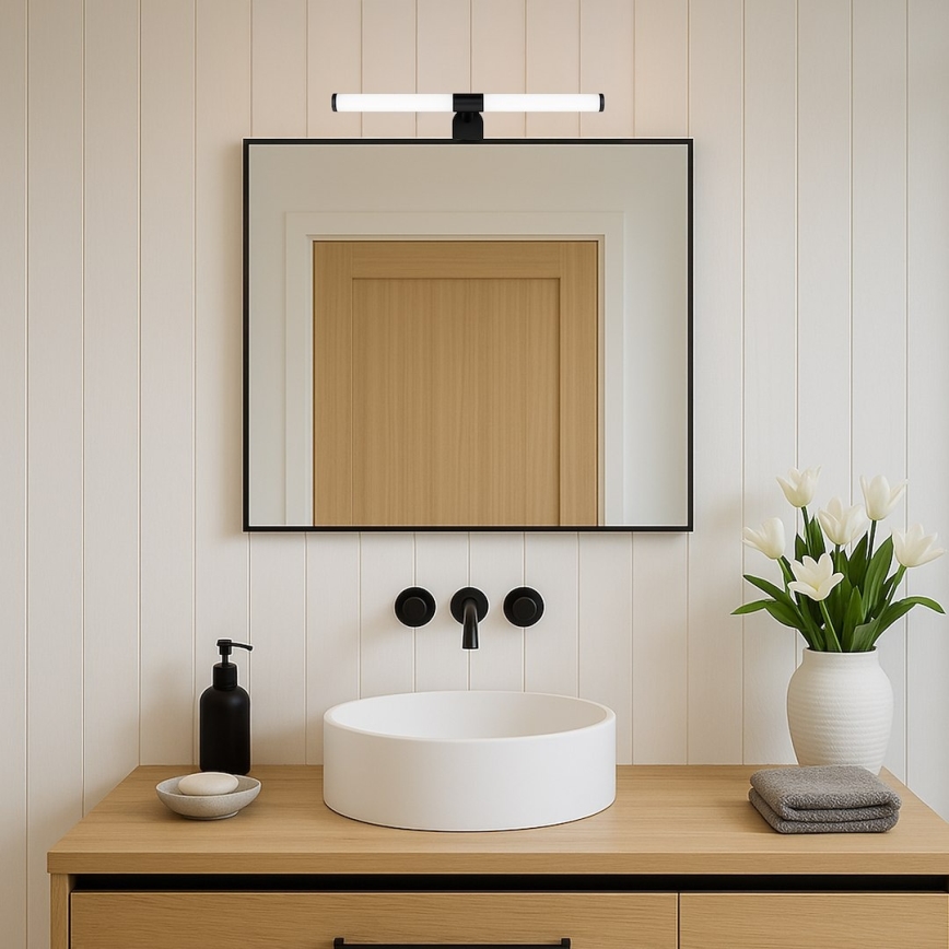 Aplica LED pentru oglindă de baie 2-în-1 APA, 6W/230V, 40 cm, IP44, negru