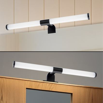 Aplica LED pentru oglindă de baie 2-în-1 APA, 6W/230V, 40 cm, IP44, negru