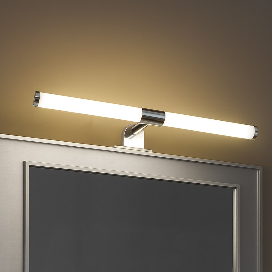 Aplica LED pentru oglindă de baie 2-în-1 APA LED, 6W, 230V, 40 cm, IP44, crom lucios