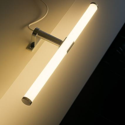Aplica LED pentru oglindă de baie 2-în-1 APA LED, 6W, 230V, 40 cm, IP44, crom lucios