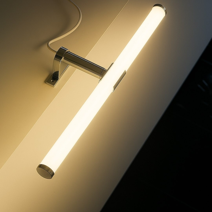 Aplica LED pentru oglindă de baie 2-în-1 APA LED, 6W, 230V, 40 cm, IP44, crom lucios