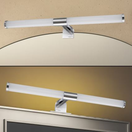 Aplica LED pentru oglindă de baie 2-în-1 APA LED, 6W, 230V, 40 cm, IP44, crom lucios