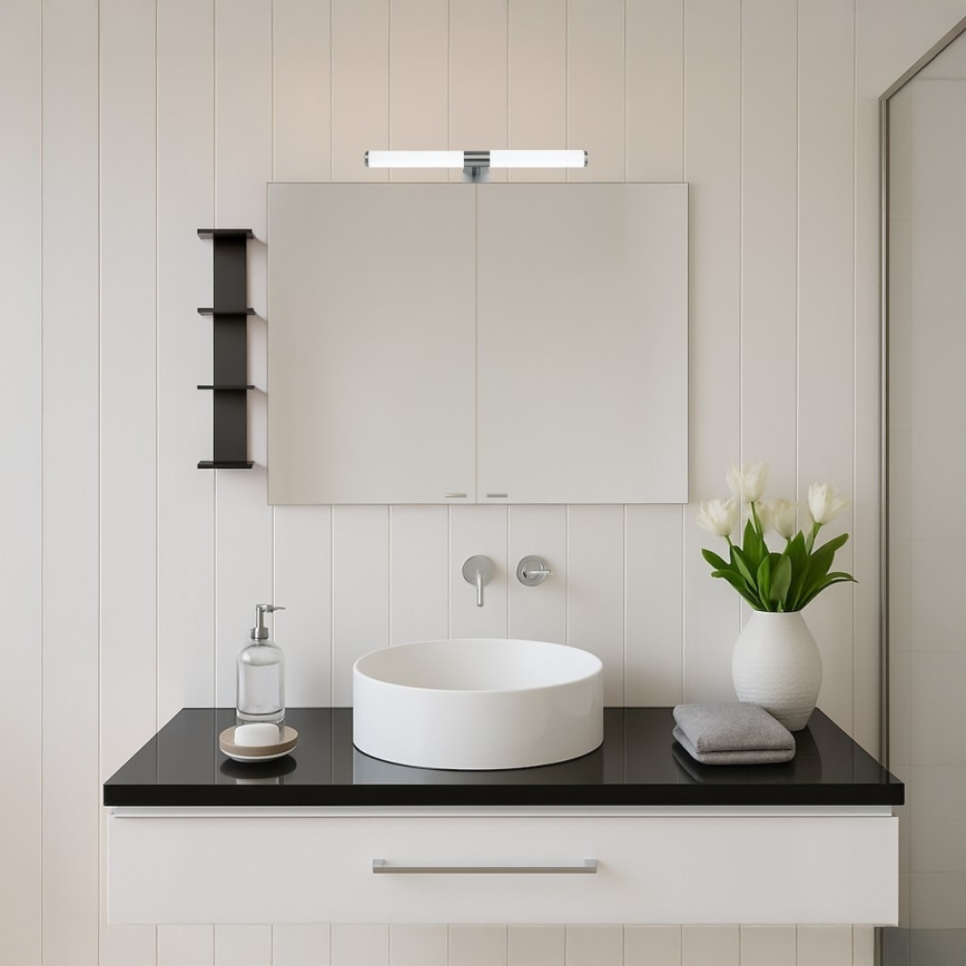 Aplică LED pentru oglindă de baie APA, 6W, 230V, 40 cm, IP44, crom lucios