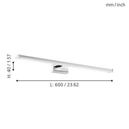 Aplică LED pentru oglindă de baie Eglo 79533 SARNOR 11W/230V 60 cm IP44 crom