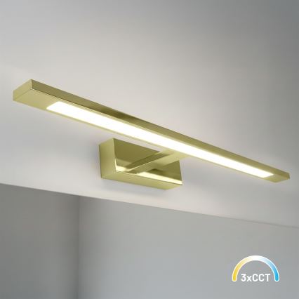Aplica LED pentru oglindă de baie KLIMT, 12 W, 230 V, 3000/4000/6000K, 60 cm, IP44, aurie