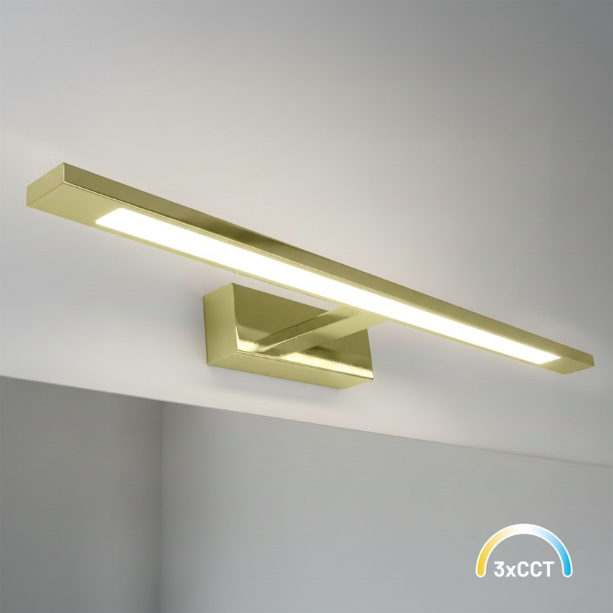 Aplica LED pentru oglindă de baie KLIMT, 12 W, 230 V, 3000/4000/6000K, 60 cm, IP44, aurie