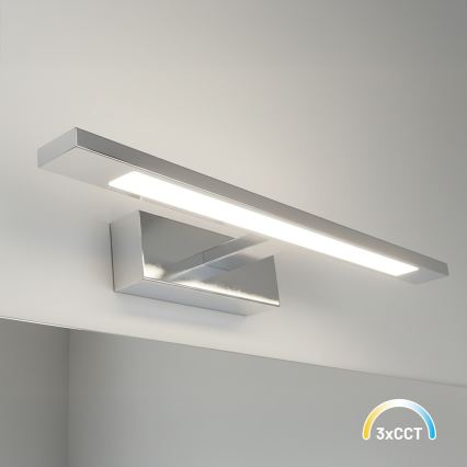 Lampă LED pentru oglindă de baie KLIMT, 8W, 230V, 3000/4000/6000K, 40 cm, IP44, crom lucios