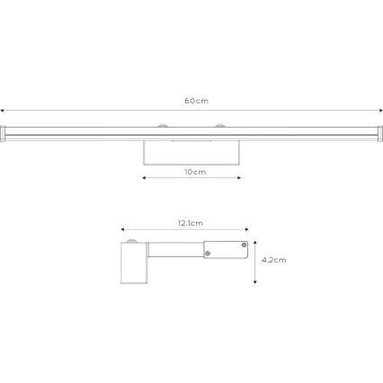 Aplică LED pentru oglindă de baie Lucide 79297/12/12 ONNO LED/11W/230V 60 cm IP44 crom lucios