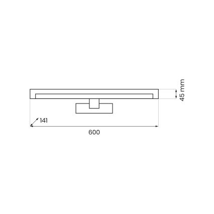 Aplica LED pentru oglindă de baie MIRORE, 10 W, 230 V, 60 cm, IP44, crom lucios