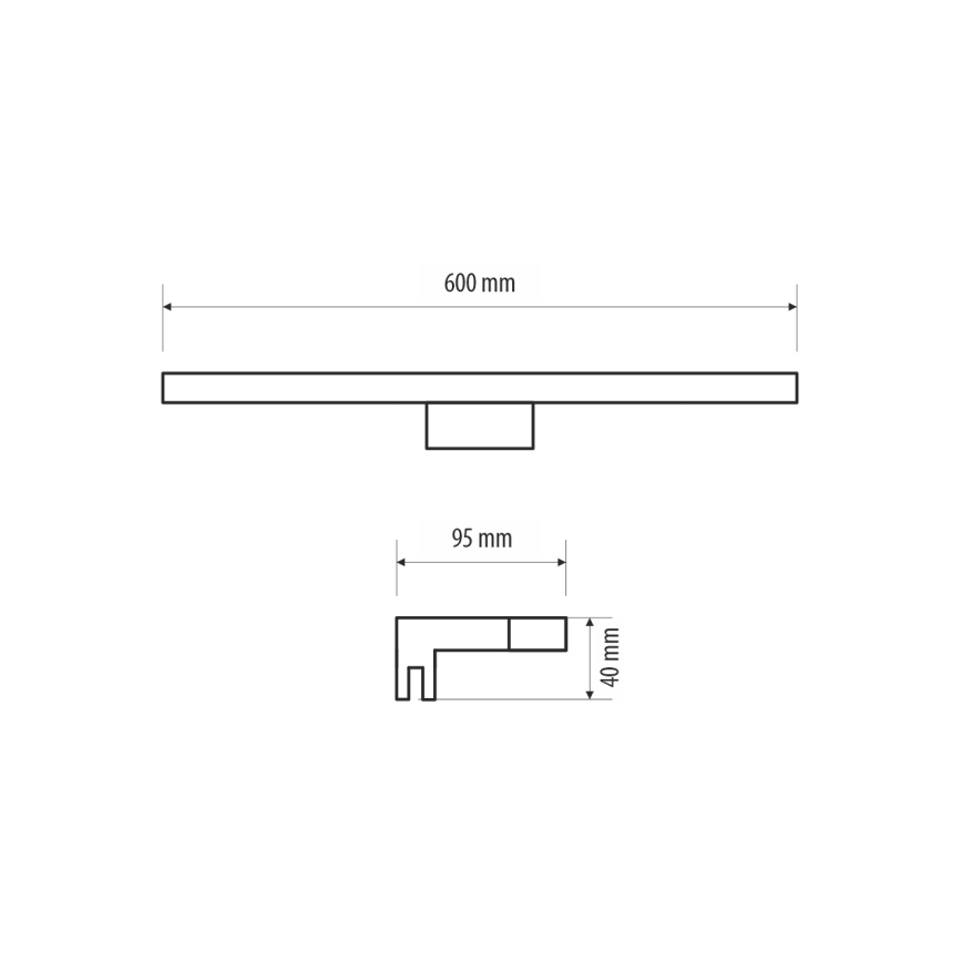 Aplică LED pentru oglindă de baie MIRROR LED/9W/230V 60 cm IP44 crom lucios