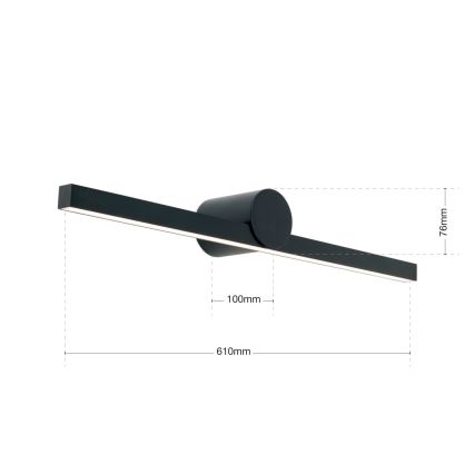 Aplică pentru oglindă de baie BEAUTY LED/12W/230V 61 cm IP54 negru