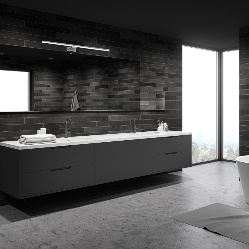 Aplica LED pentru oglindă de baie SHINE, 15W, 230V, 80 cm, IP44, crom lucios