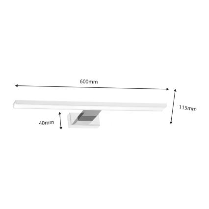 Aplica LED pentru oglindă de baie SHINE LED/13,8W/230V 60 cm IP44 alb/crom