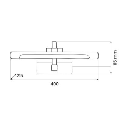 Aplica LED pentru oglindă de baie VINCI, 12 W, 230 V, 40 cm, IP44, negru