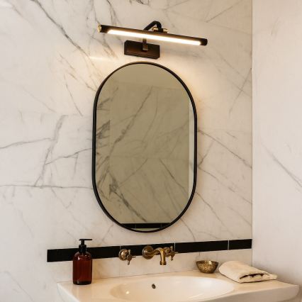 Aplica LED pentru oglindă de baie VINCI, 15W, 230V, 60 cm, IP44, neagră