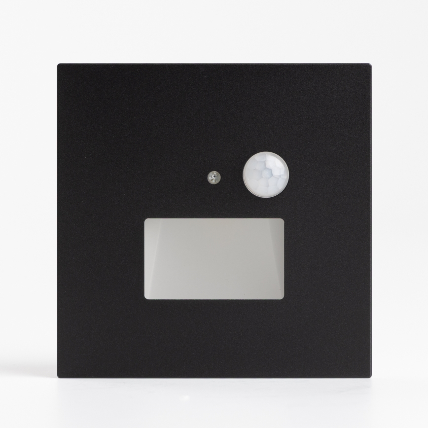 Aplica LED pentru scară cu senzor de mișcare și de amurg, 1,5W, 230V, 3000/4000/6000K, negru