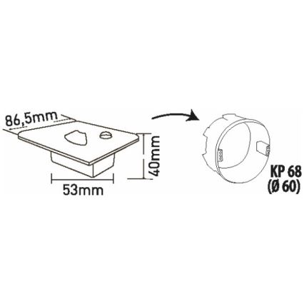 Aplica LED pentru scară cu senzor de mișcare și de amurg, 1,5W, 230V, 3000/4000/6000K, negru