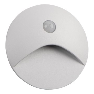 Aplica LED pentru scară EXIN cu senzor de mișcare și de amurg LED/2,5W/230V 3000K IP65 albă rotundă
