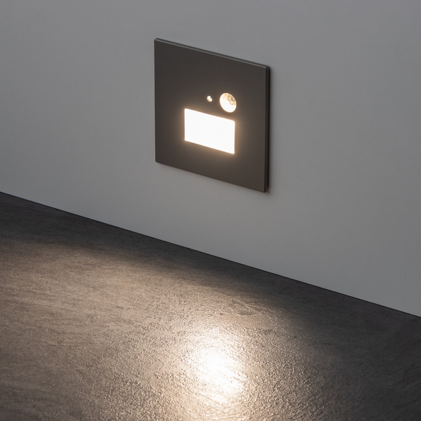 Aplica LED pentru scări cu senzor de mișcare și de crepuscul LED/1,5W/230V 3000/4000/6000K gri