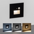 Aplica LED pentru scări cu senzor de mișcare și de amurg LED/1,5W/230V 3000/4000/6500K negru
