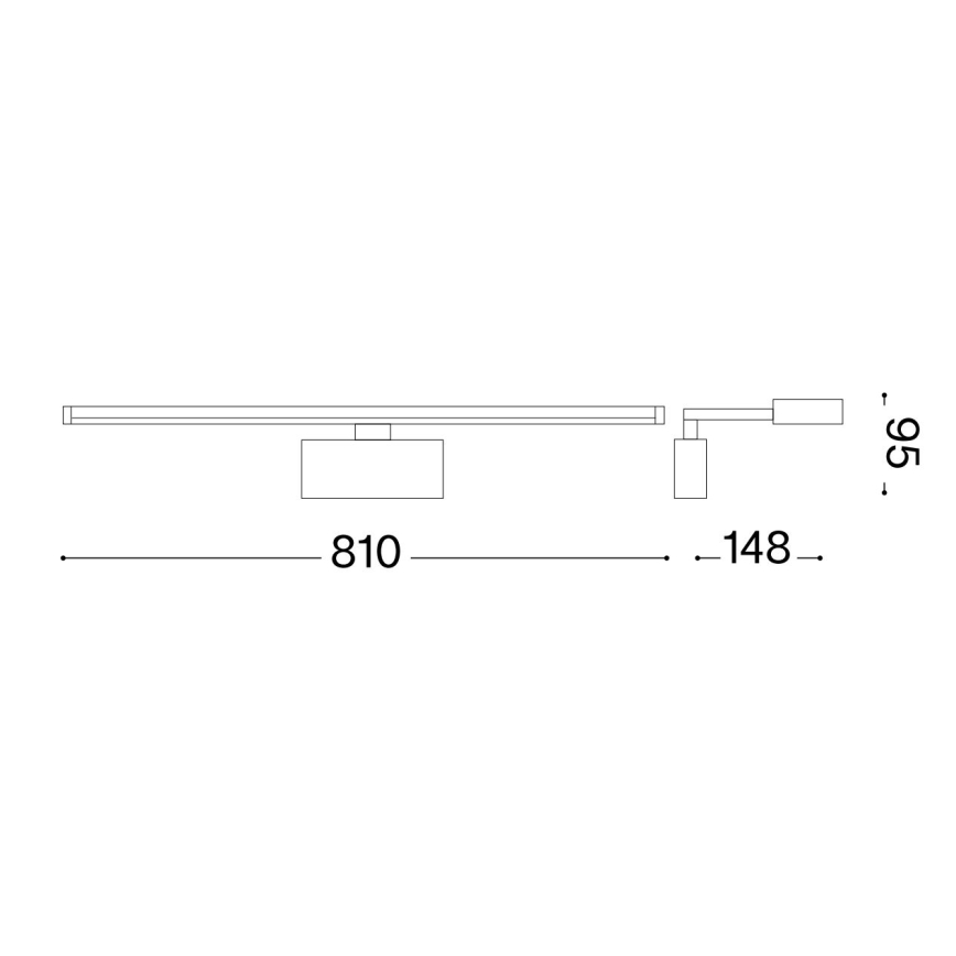 Aplică LED pentru tablouri Ideal Lux ALMA LED/18W/230V 81 cm CRI 90 auriu
