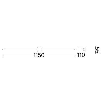 Aplică LED pentru tablouri Ideal Lux FILO LED/16W/230V 115 cm CRI 90 negru