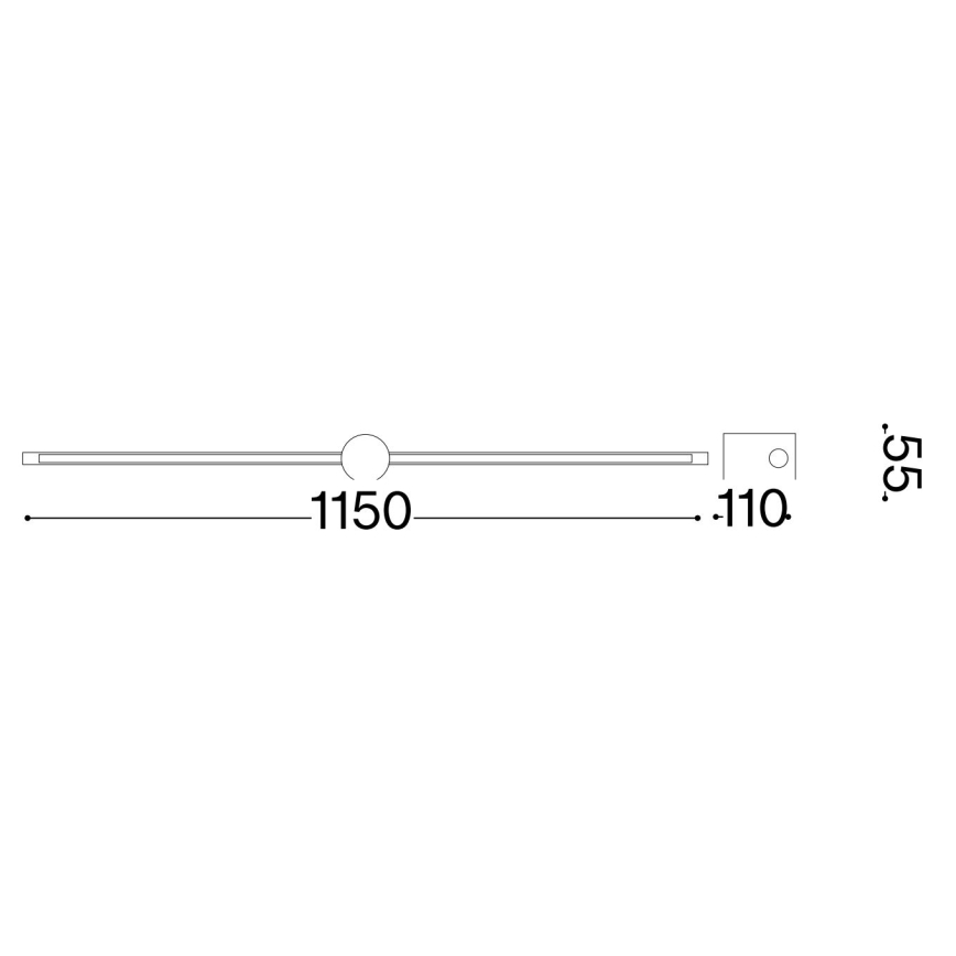Aplică LED pentru tablouri Ideal Lux FILO LED/16W/230V 115 cm CRI 90 negru