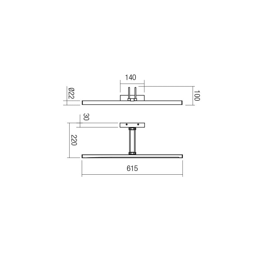 Aplică LED pentru tablouri IKON Redo 01-3473 LED/16,4W/230V 61,5 cm CRI 92 alamă