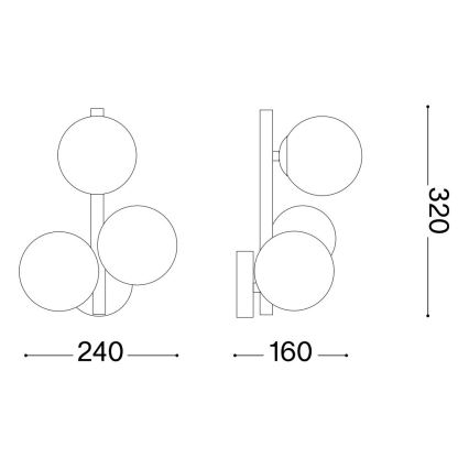 Aplică LED PERLAGE 3xG9/3W/230V Ideal Lux
