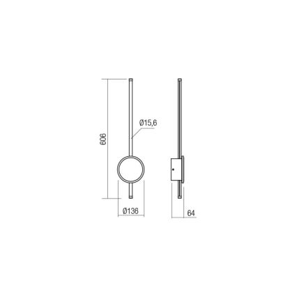 Aplică LED Redo 01-2701 DIAZ LED/18W/230V CRI 90 negru