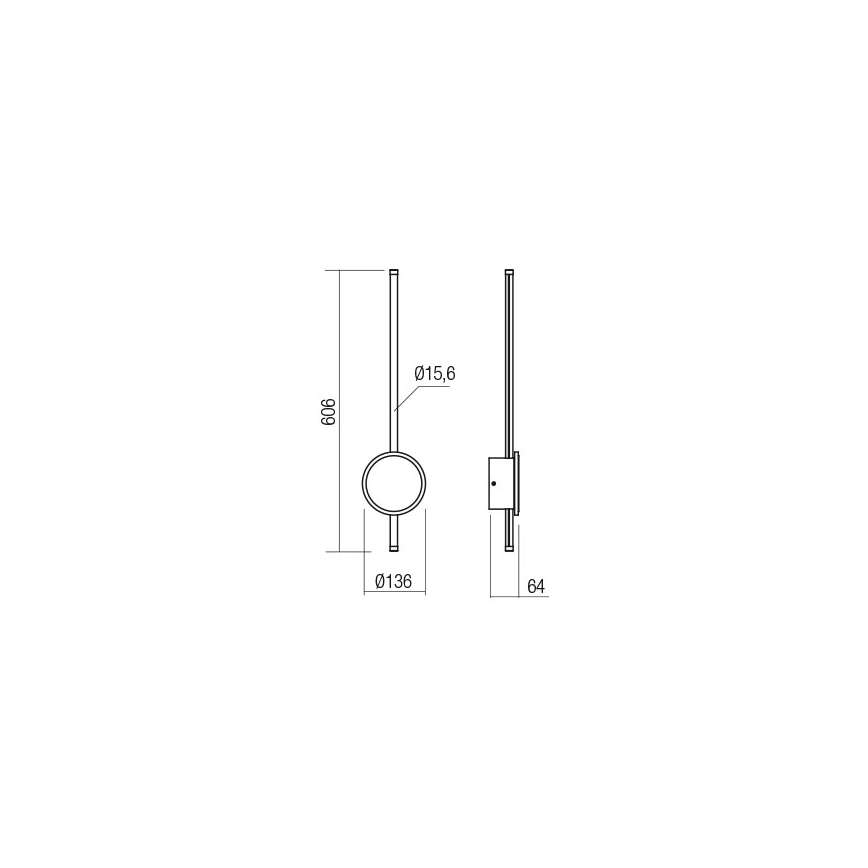 Aplică LED Redo 01-2701 DIAZ LED/18W/230V CRI 90 negru