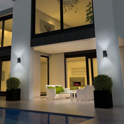 Aplică LED RGBW dimabilă de exterior Briloner 3675-025 2xLED/8,5W/230V 3000-6500K Wi-Fi Tuya IP44 negru