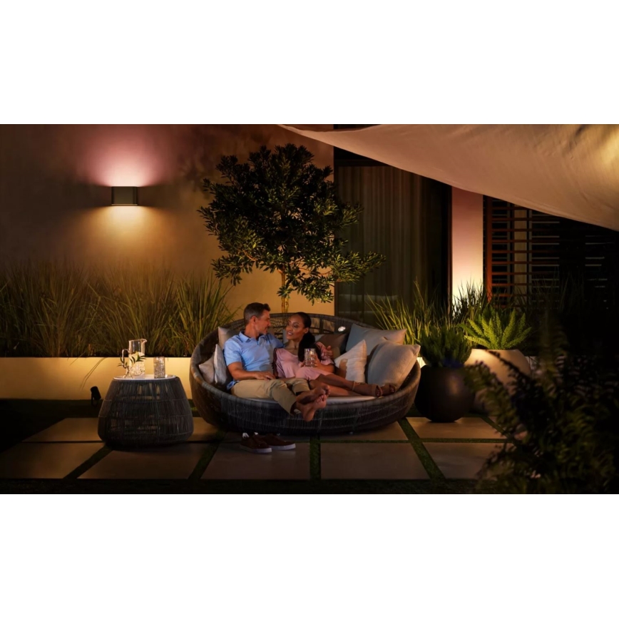 Aplică LED RGBW dimabilă de exterior Philips Hue DYMERA 2xLED/10,2W/230V 2000-6500K IP44