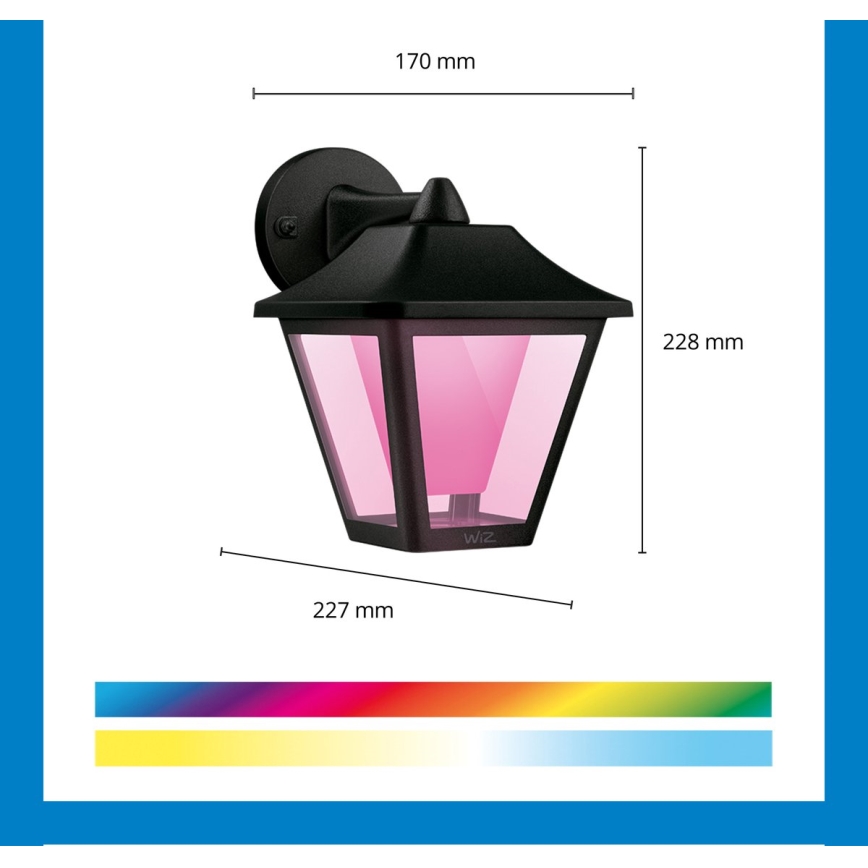 Aplică LED RGBW dimabilă de exterior WiZ LED/9,5W/230V 2700-5000K IP44 Wi-Fi