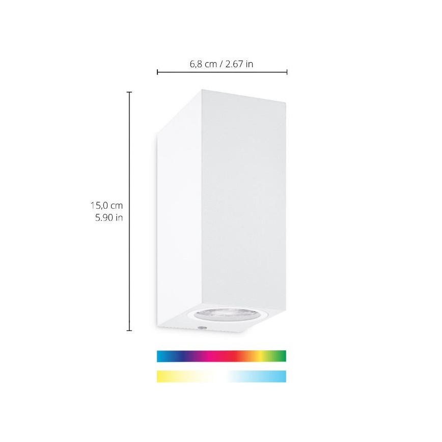 Aplică LED RGBW dimabilă UP&DOWN 2xGU10/4,7W/230V 2200-6500K Wi-Fi CRI 90 alb WiZ