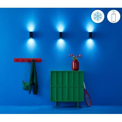 Aplică LED RGBW dimabilă UP&DOWN 2xGU10/4,7W/230V 2200-6500K Wi-Fi CRI 90 negru WiZ