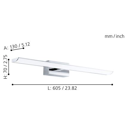 Aplică LED RGBW dimabilă pentru oglindă de baie Eglo 33767 TABIANO-C LED/15,6W/230V 2700-6500K 60,5 cm IP44 + telecomandă