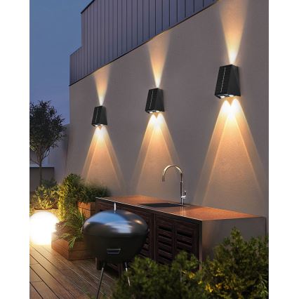 Aplică LED solară Brilagi PYRAMID LED/2W/3,2V 1300 mAh IP54