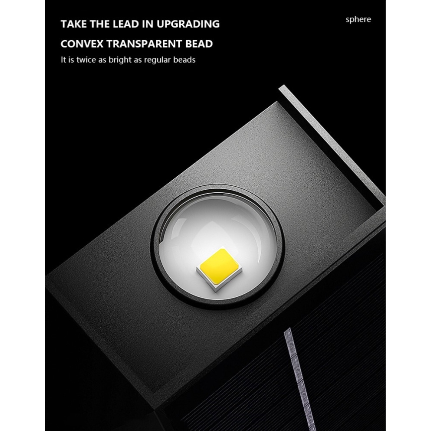 Aplică LED solară Brilagi PYRAMID LED/2W/3,2V 1300 mAh IP54