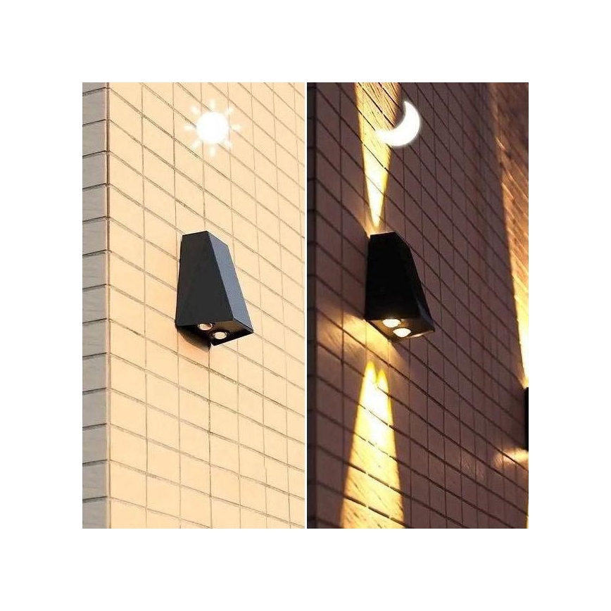 Aplică LED solară Brilagi PYRAMID LED/2W/3,2V 1300 mAh IP54