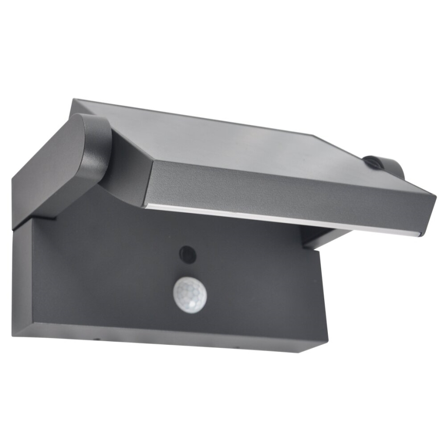 Aplică LED solară cu senzor de mișcare și crepuscular Brilagi ANKLE LED/10W/3,7V 3000 mAh 3000K IP65 antracit