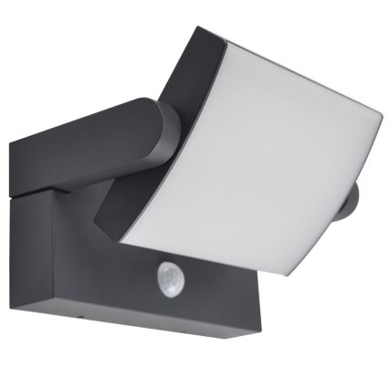 Aplică LED solară cu senzor de mișcare și crepuscular Brilagi ANKLE LED/10W/3,7V 3000 mAh 3000K IP65 antracit