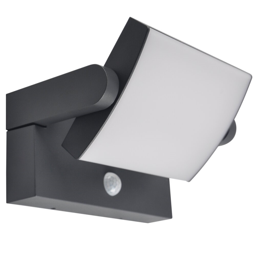 Aplică LED solară cu senzor de mișcare și crepuscular Brilagi ANKLE LED/10W/3,7V 3000 mAh 3000K IP65 antracit