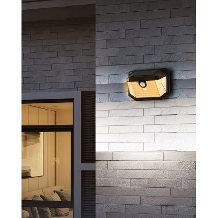 Aplică LED solară cu senzor Brilagi WALLIE LED/4W/5,5V 1200 mAh 3000K IP65